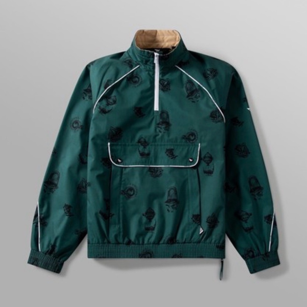 Paper planes Teal and Beige Jacket with Black Details
